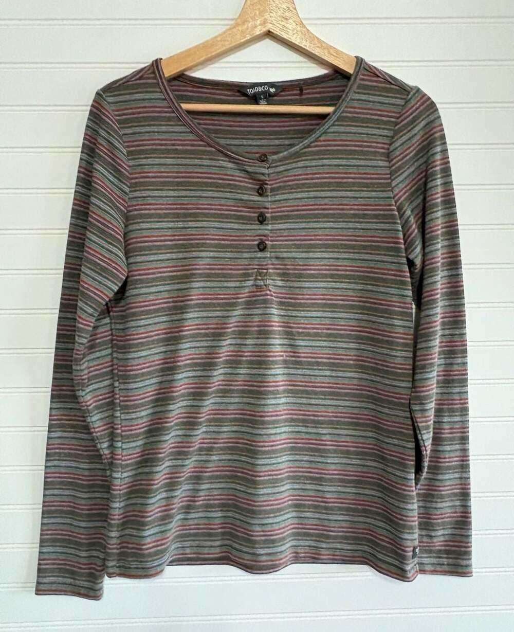 Toad&Co Women's Size S Striped Long Sleeve Henley Shirt